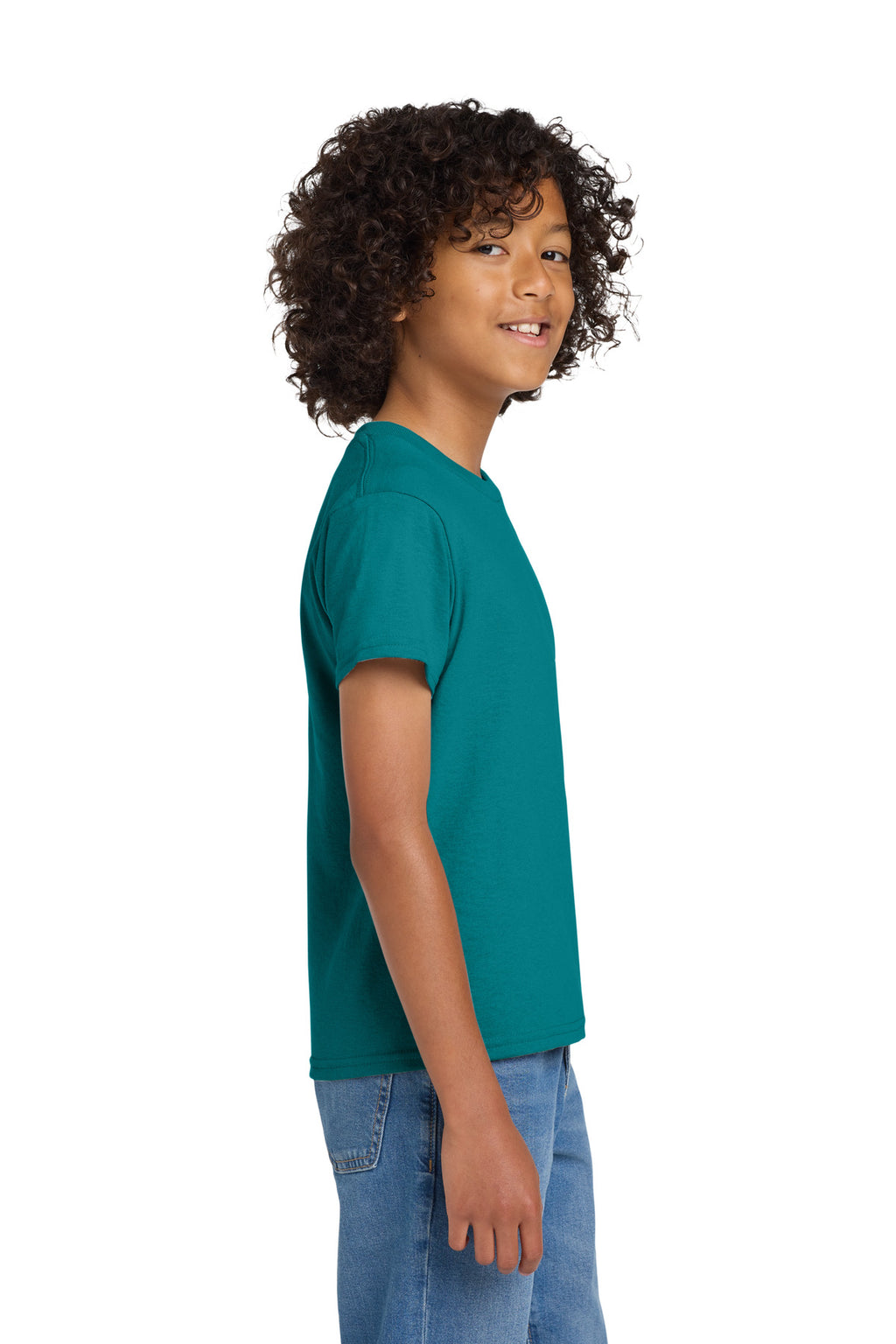 Gildan Youth DryBlend 50 Cotton/50 Poly T-Shirt. 8000B - Jade Dome - side