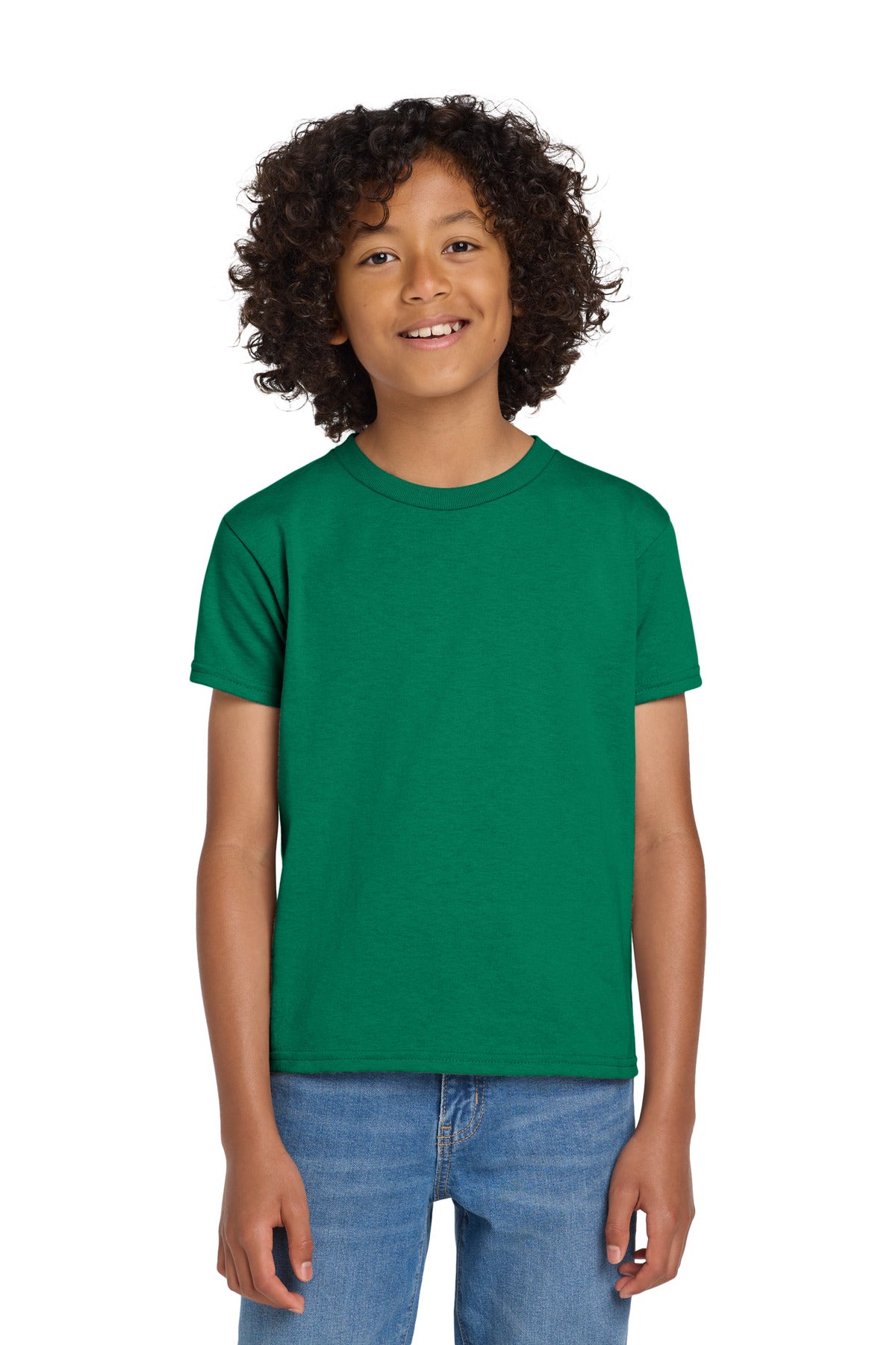 Gildan Youth DryBlend 50 Cotton/50 Poly T-Shirt. 8000B - Kelly Green - front