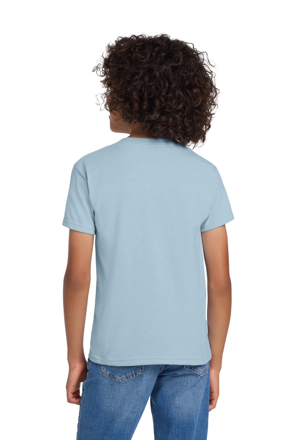 Gildan Youth DryBlend 50 Cotton/50 Poly T-Shirt. 8000B - Light Blue - back