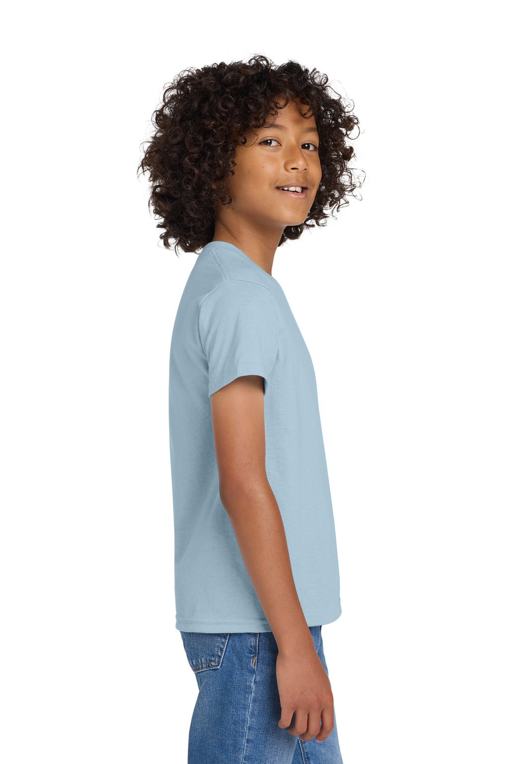 Gildan Youth DryBlend 50 Cotton/50 Poly T-Shirt. 8000B - Light Blue - side