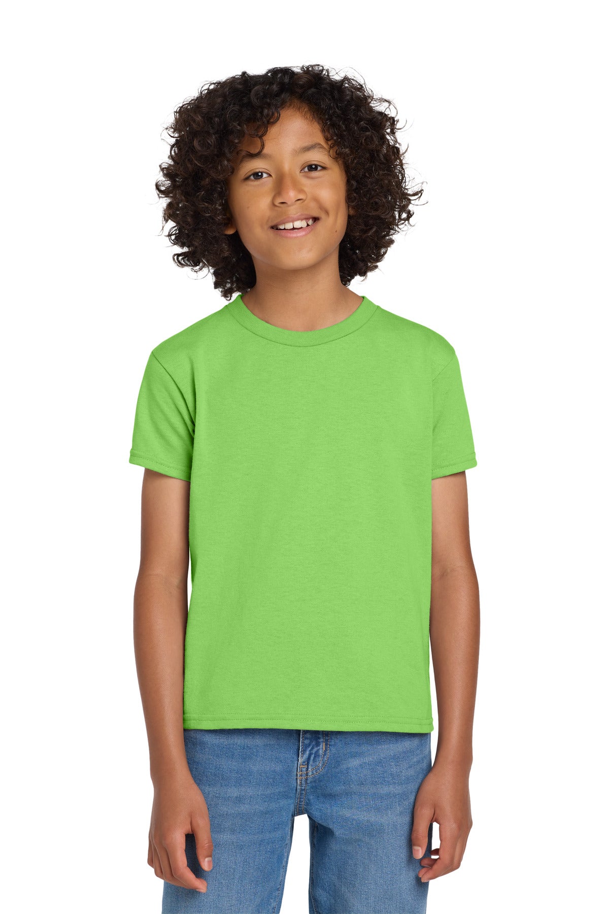 Gildan Youth DryBlend 50 Cotton/50 Poly T-Shirt. 8000B - Lime - front