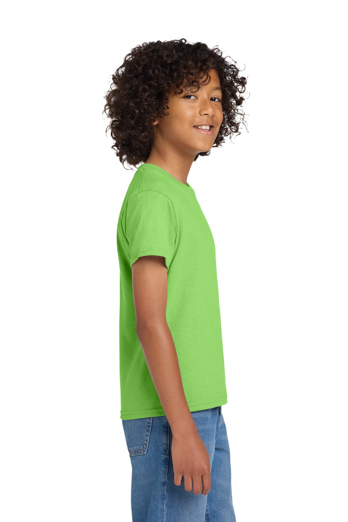 Gildan Youth DryBlend 50 Cotton/50 Poly T-Shirt. 8000B - Lime - side