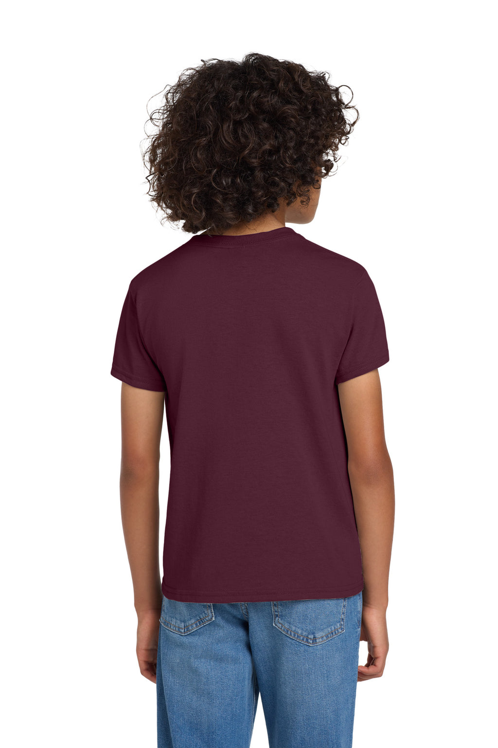 Gildan Youth DryBlend 50 Cotton/50 Poly T-Shirt. 8000B - Maroon - back