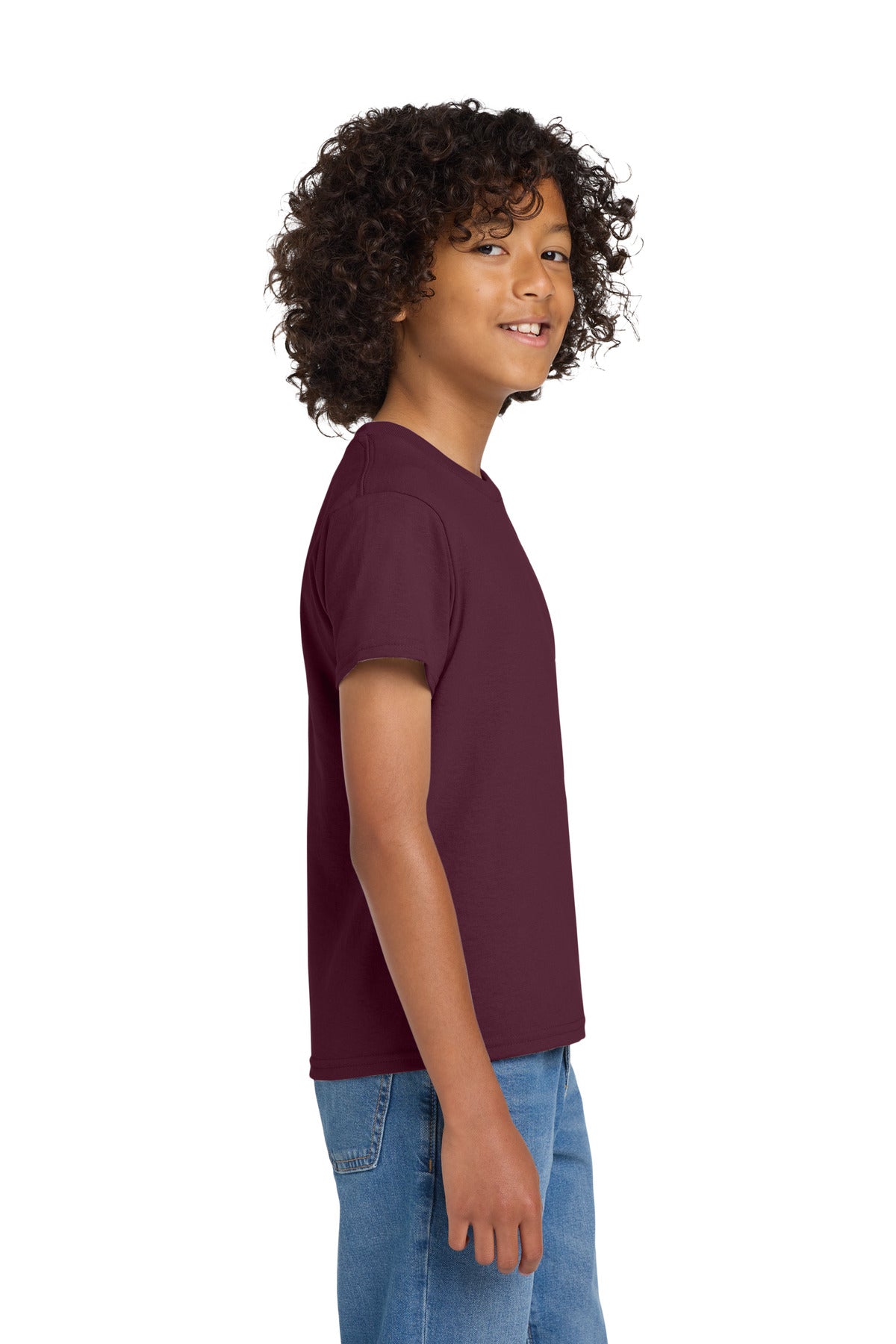 Gildan Youth DryBlend 50 Cotton/50 Poly T-Shirt. 8000B - Maroon - side