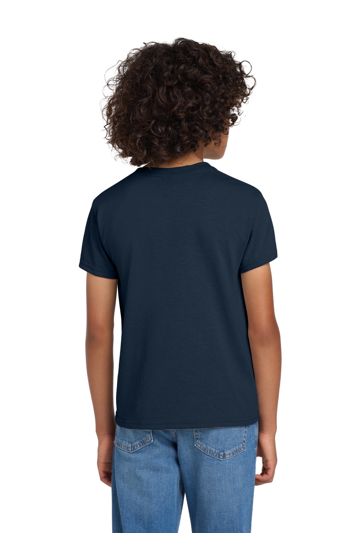 Gildan Youth DryBlend 50 Cotton/50 Poly T-Shirt. 8000B - Navy - back