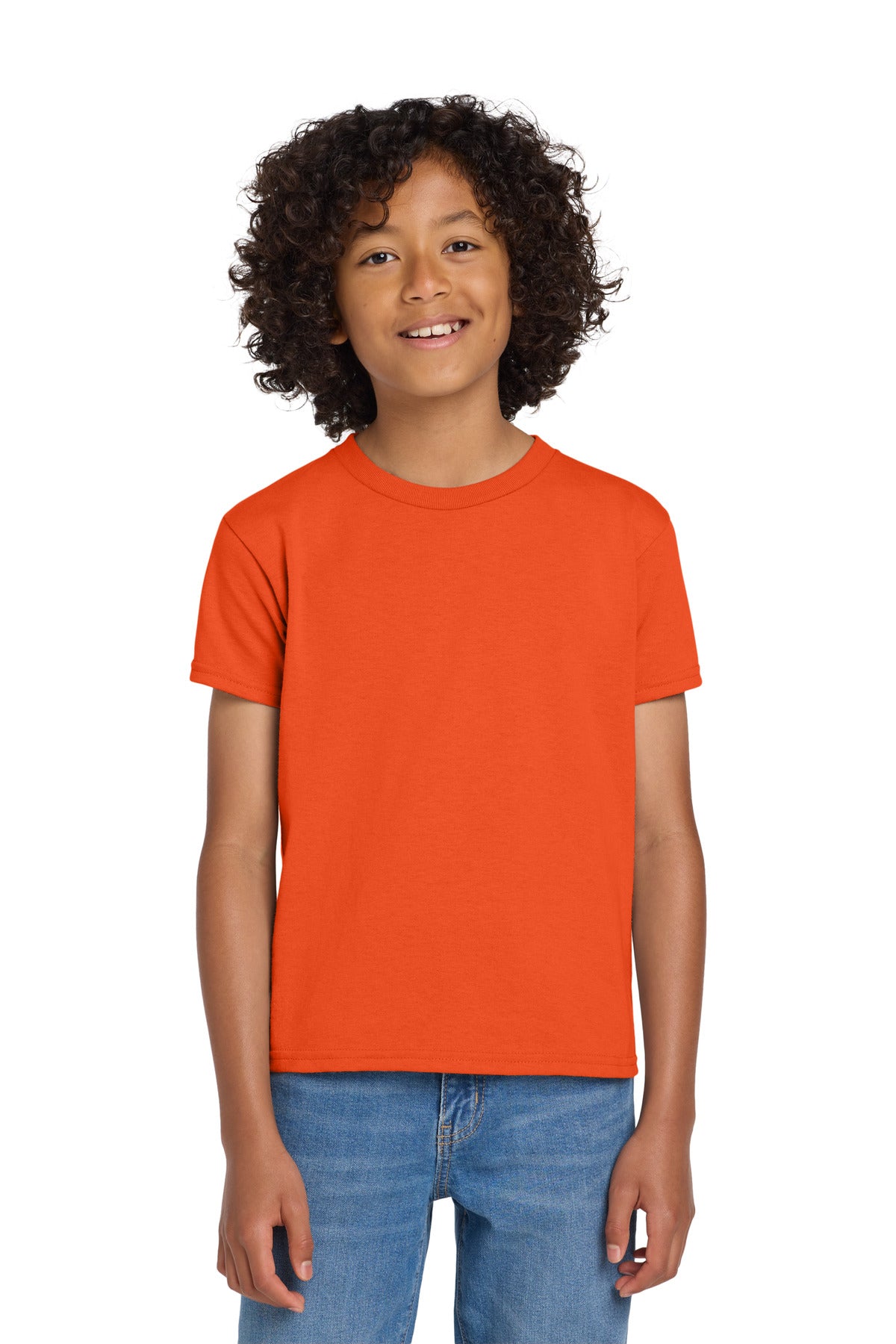Gildan Youth DryBlend 50 Cotton/50 Poly T-Shirt. 8000B - Orange - front