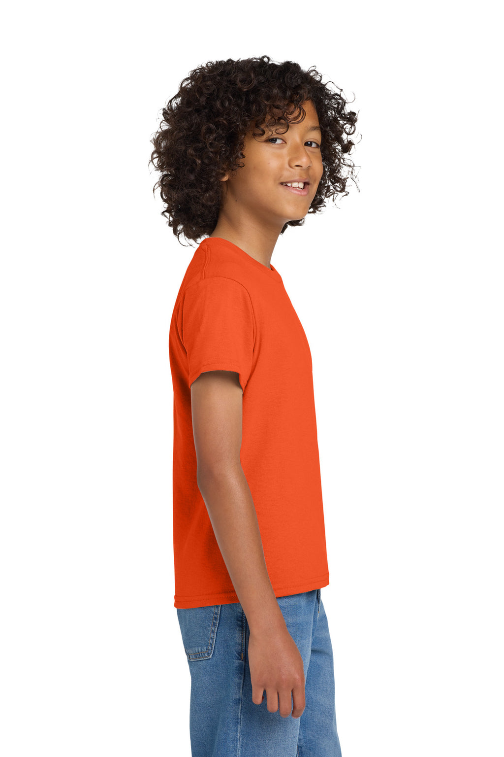Gildan Youth DryBlend 50 Cotton/50 Poly T-Shirt. 8000B - Orange - side