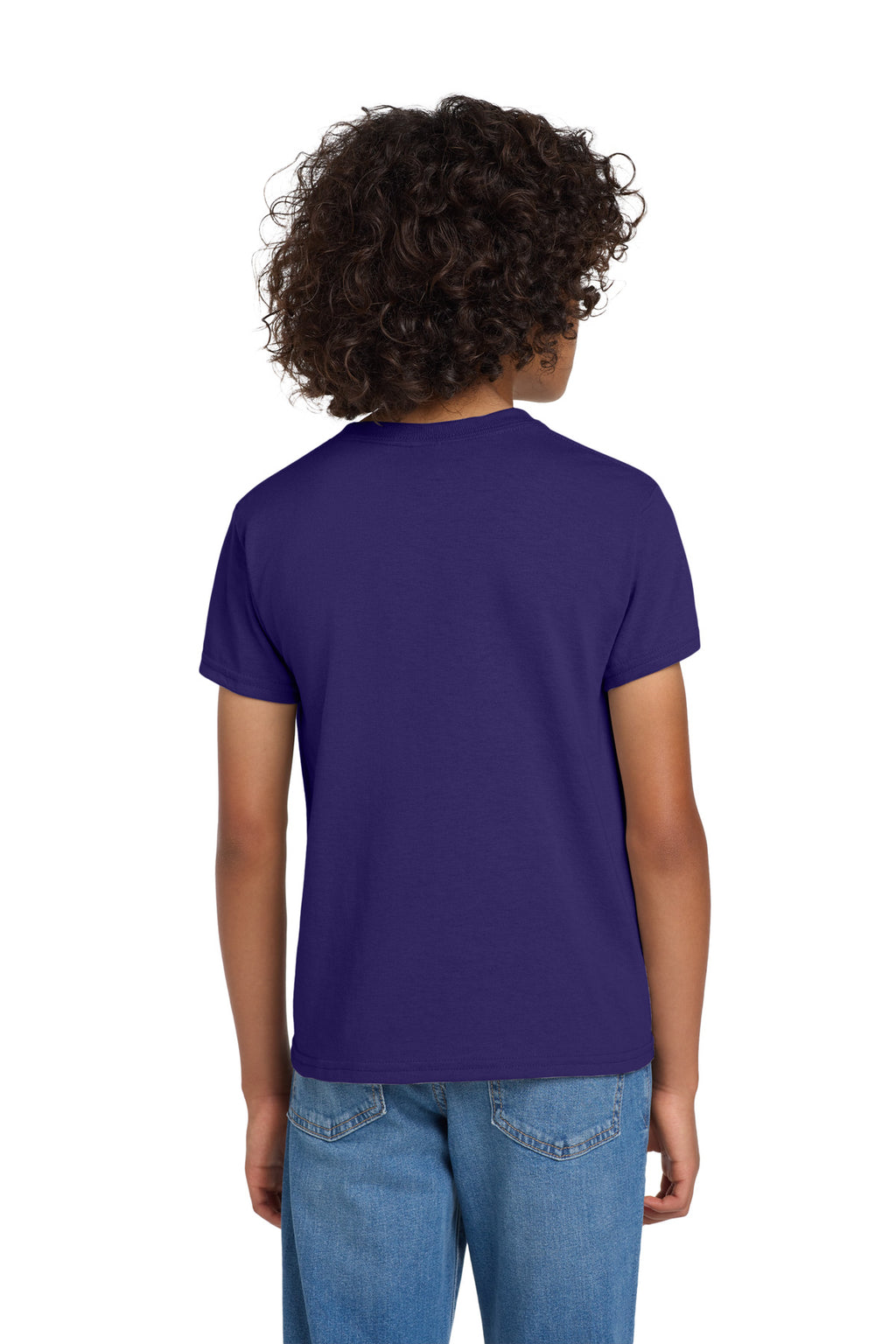 Gildan Youth DryBlend 50 Cotton/50 Poly T-Shirt. 8000B - Purple - back