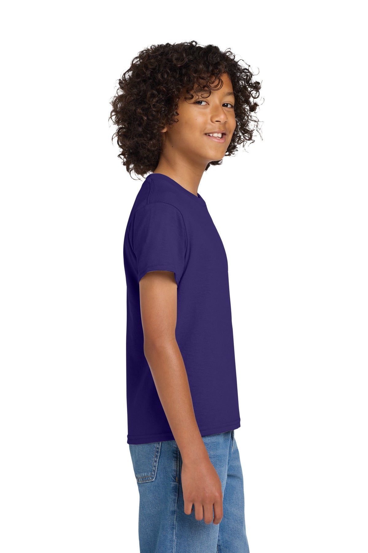 Gildan Youth DryBlend 50 Cotton/50 Poly T-Shirt. 8000B - Purple - side