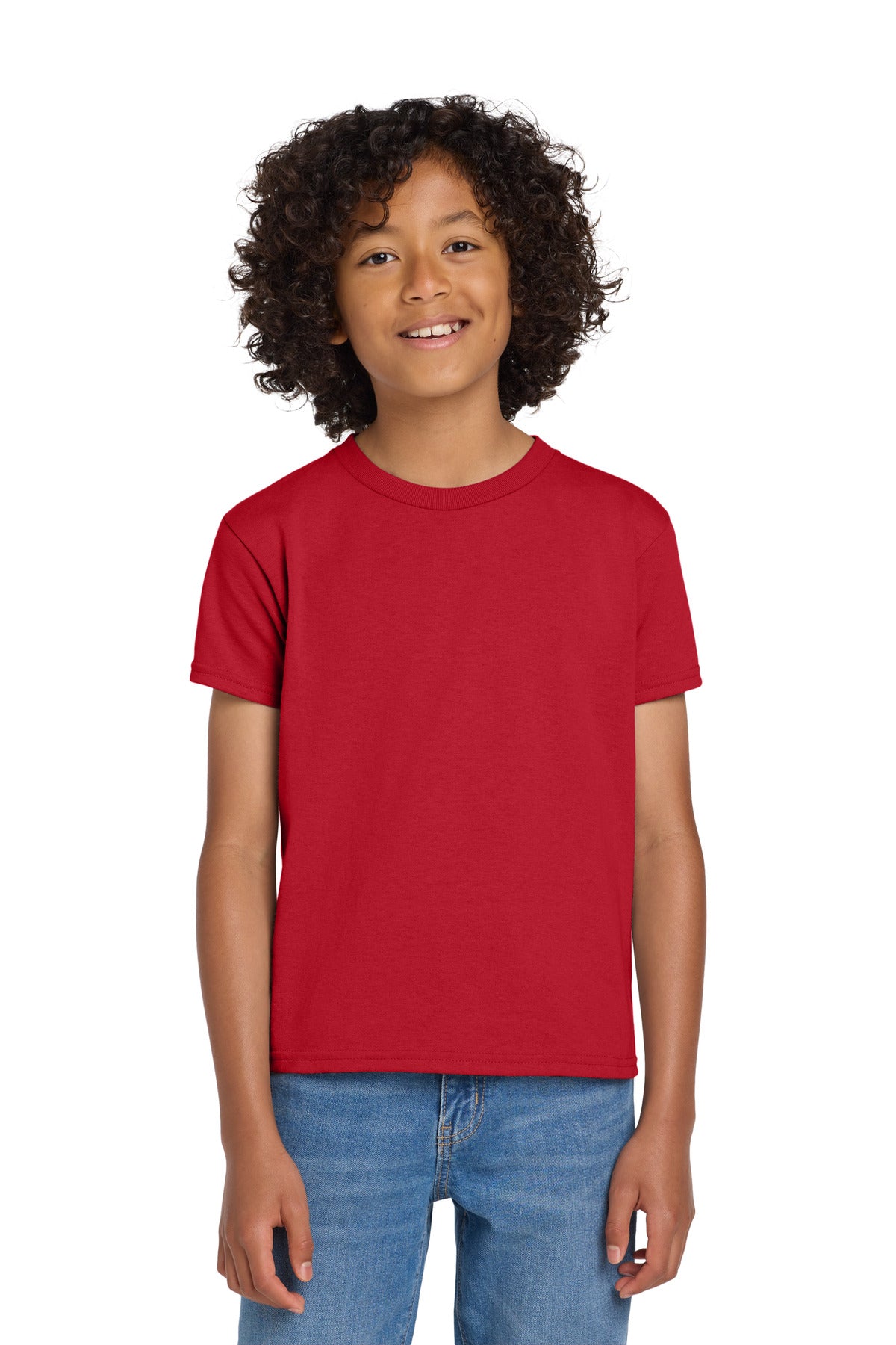 Gildan Youth DryBlend 50 Cotton/50 Poly T-Shirt. 8000B - Red - front
