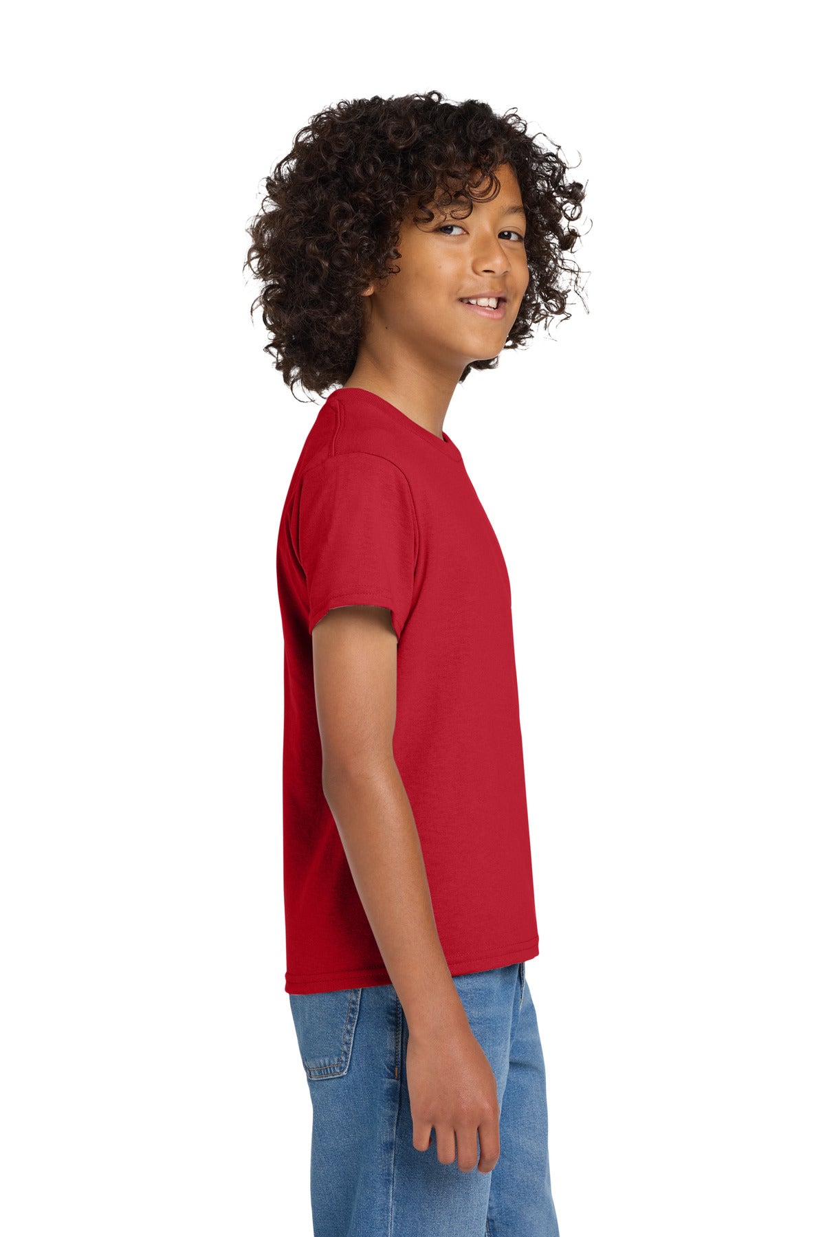 Gildan Youth DryBlend 50 Cotton/50 Poly T-Shirt. 8000B - Red - side