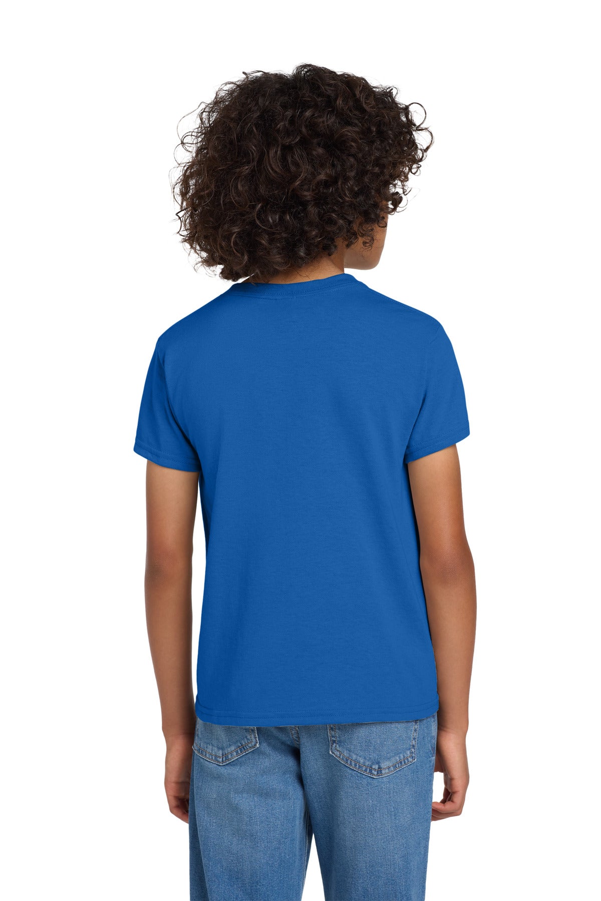 Gildan Youth DryBlend 50 Cotton/50 Poly T-Shirt. 8000B - Royal - back
