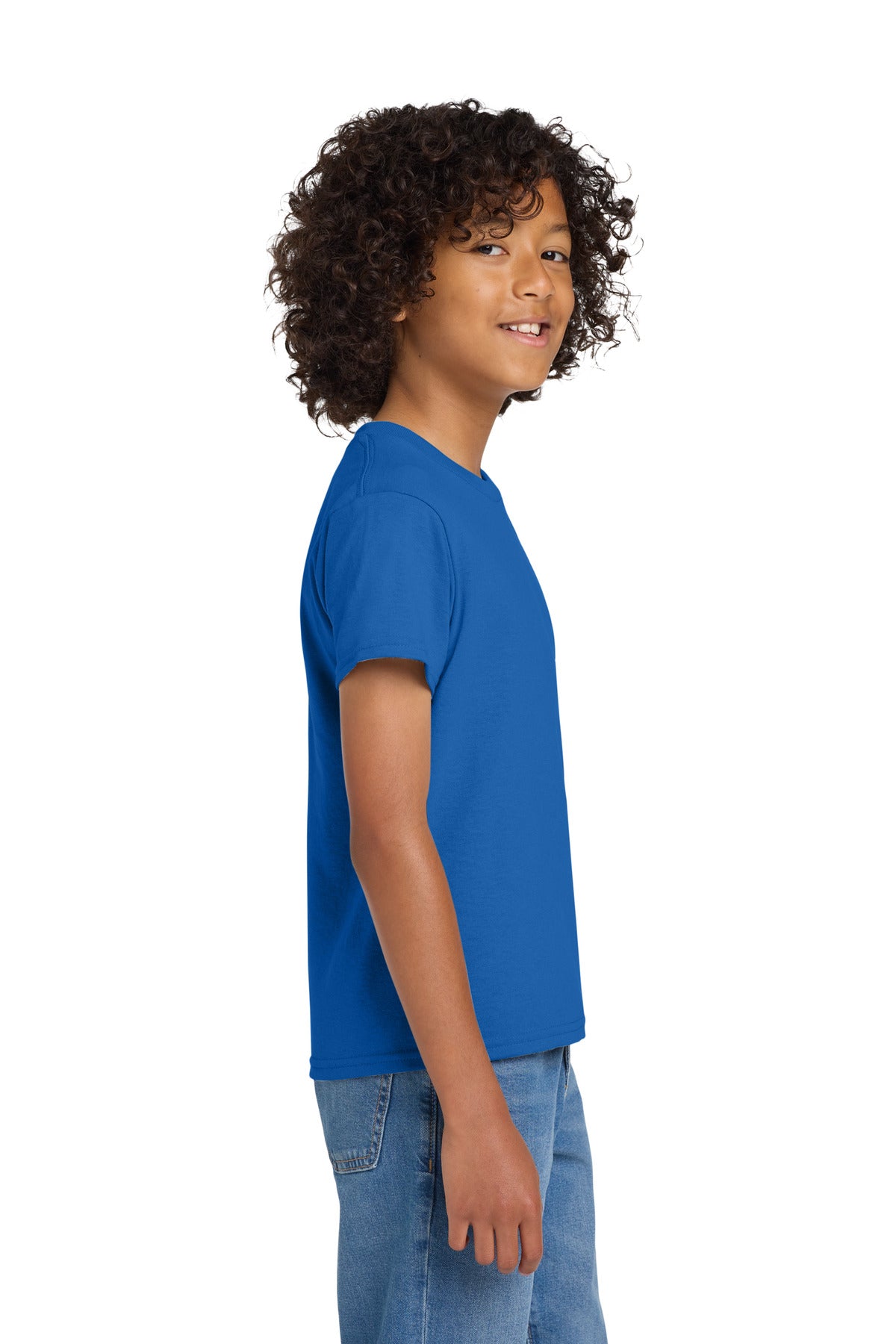 Gildan Youth DryBlend 50 Cotton/50 Poly T-Shirt. 8000B - Royal - side
