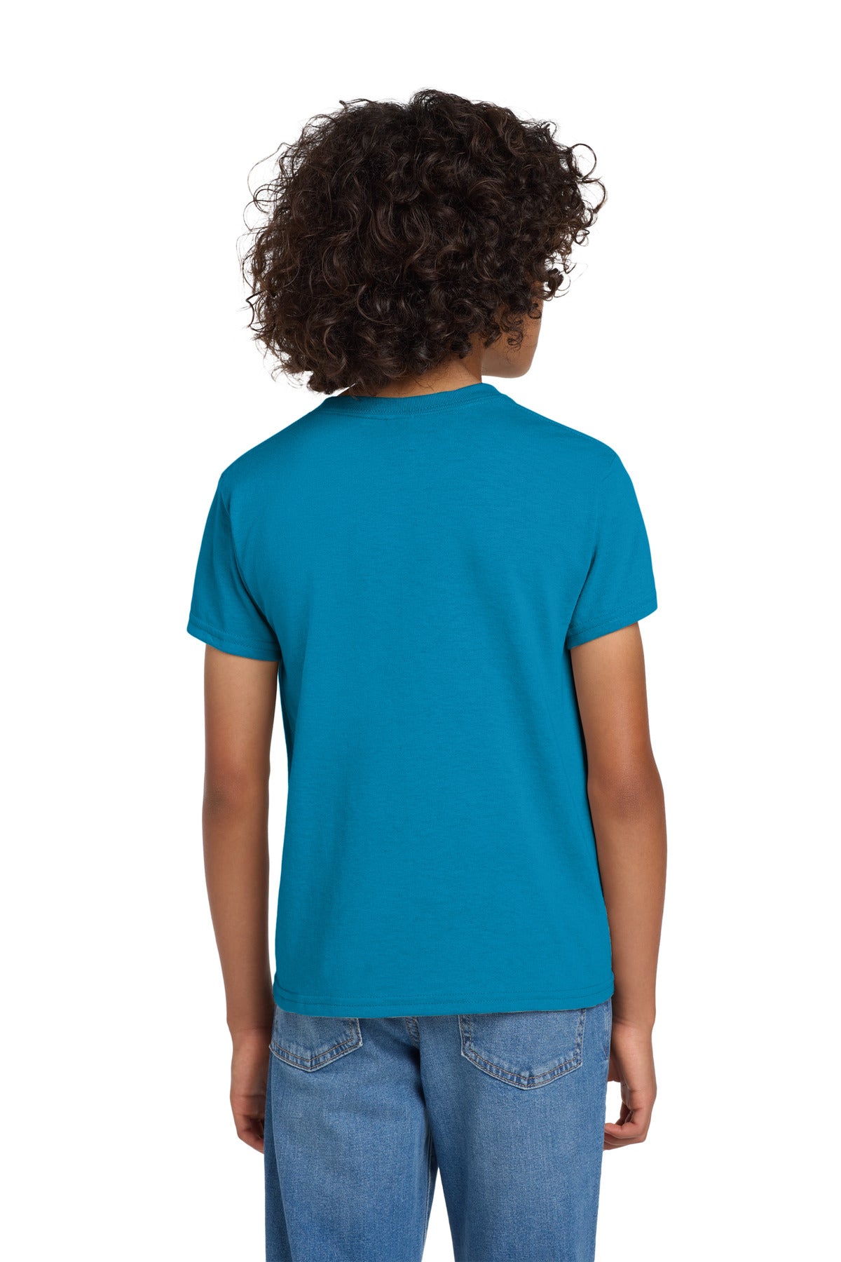 Gildan Youth DryBlend 50 Cotton/50 Poly T-Shirt. 8000B - Sapphire - back