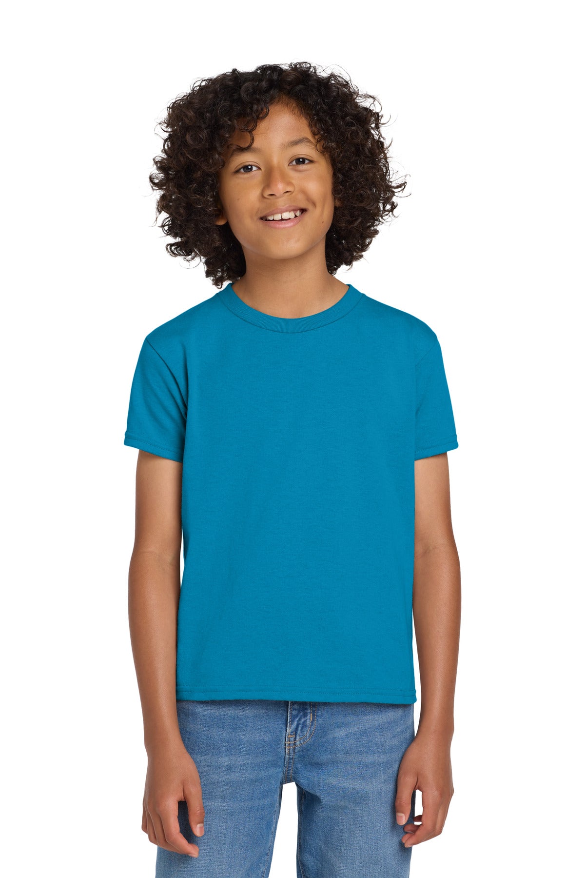 Gildan Youth DryBlend 50 Cotton/50 Poly T-Shirt. 8000B - Sapphire - front