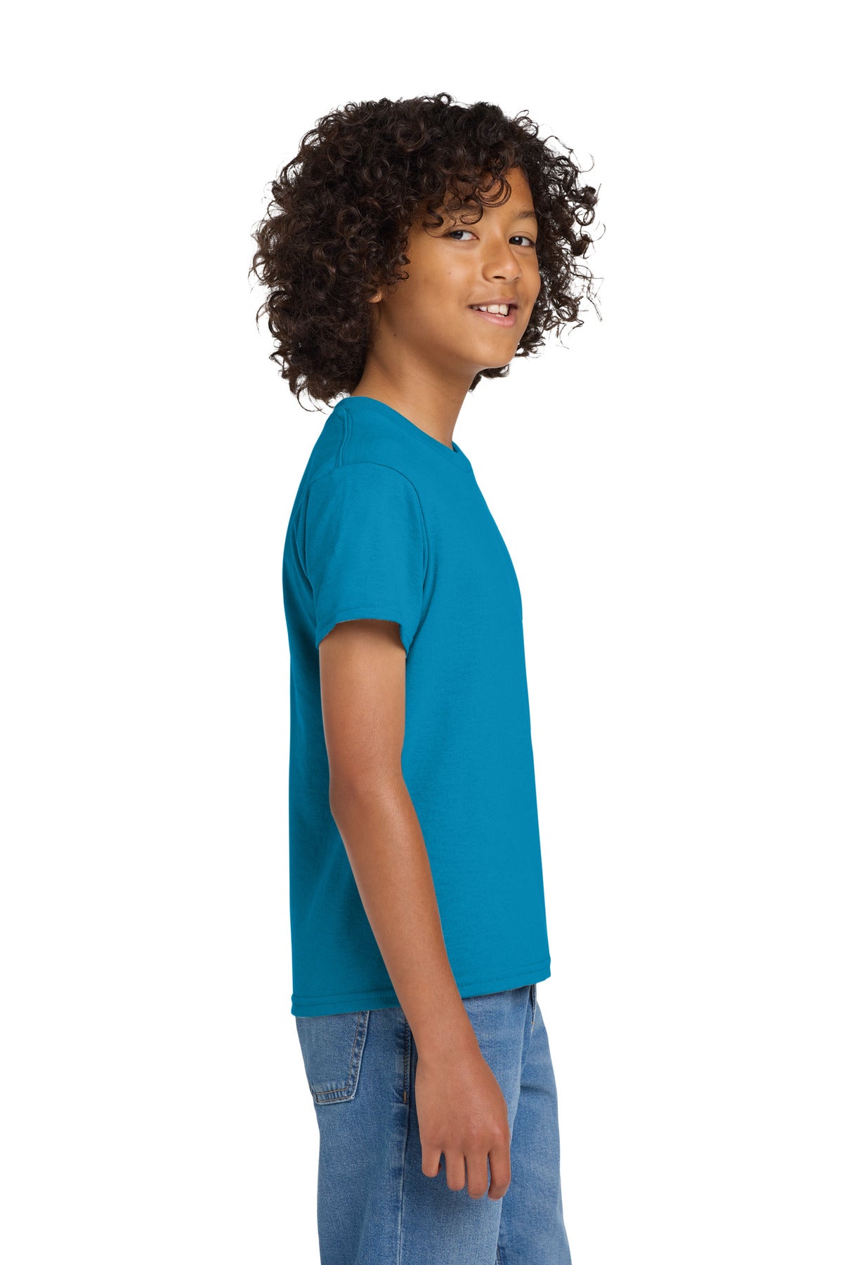 Gildan Youth DryBlend 50 Cotton/50 Poly T-Shirt. 8000B - Sapphire - side