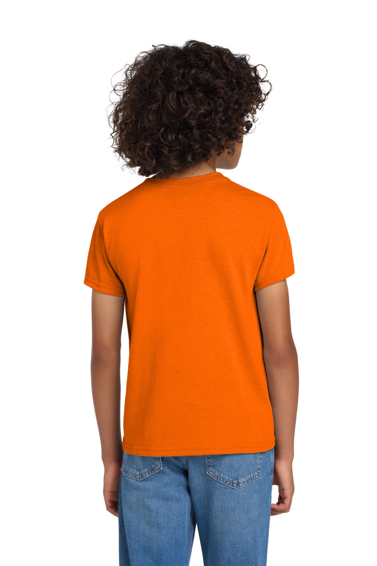 Gildan Youth DryBlend 50 Cotton/50 Poly T-Shirt. 8000B - S. Orange - back