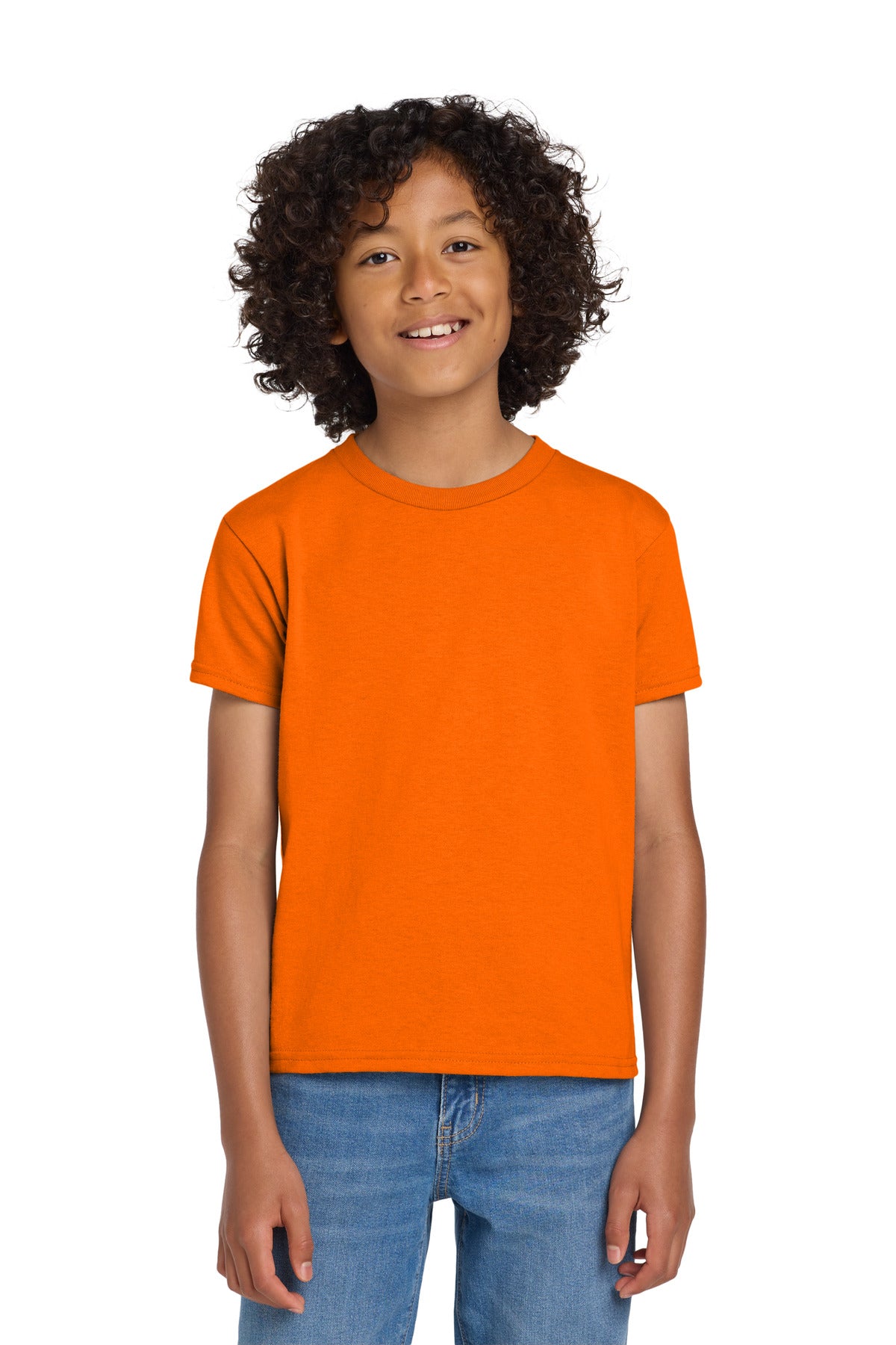 Gildan Youth DryBlend 50 Cotton/50 Poly T-Shirt. 8000B - S. Orange - front