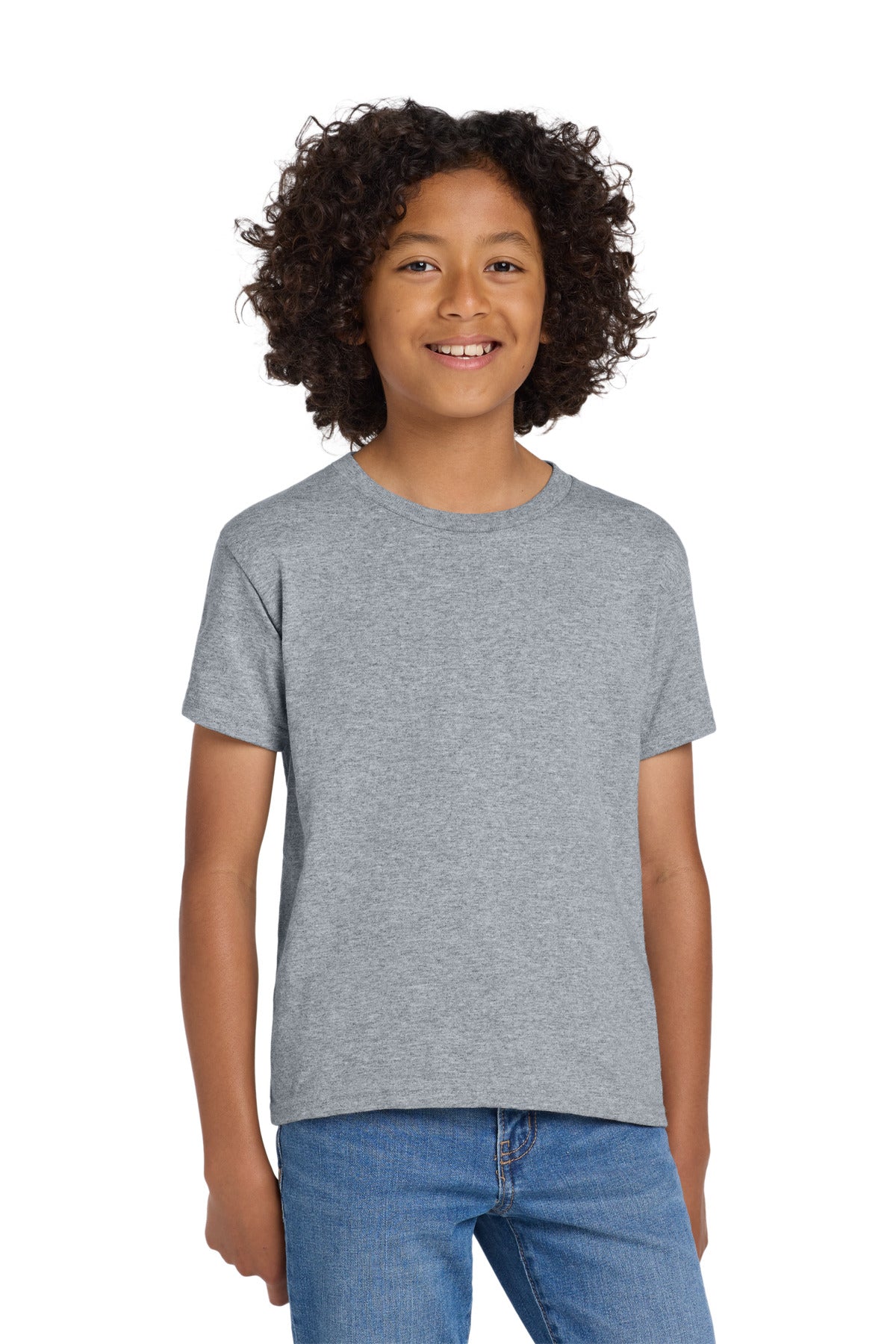 Gildan Youth DryBlend 50 Cotton/50 Poly T-Shirt. 8000B - Sport Grey - front