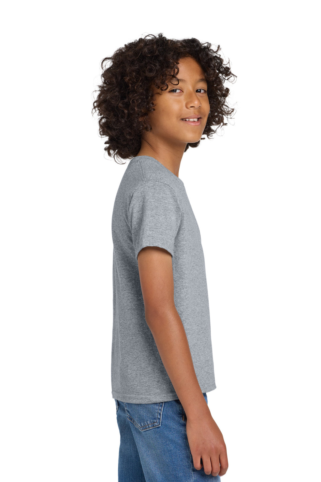 Gildan Youth DryBlend 50 Cotton/50 Poly T-Shirt. 8000B - Sport Grey - side