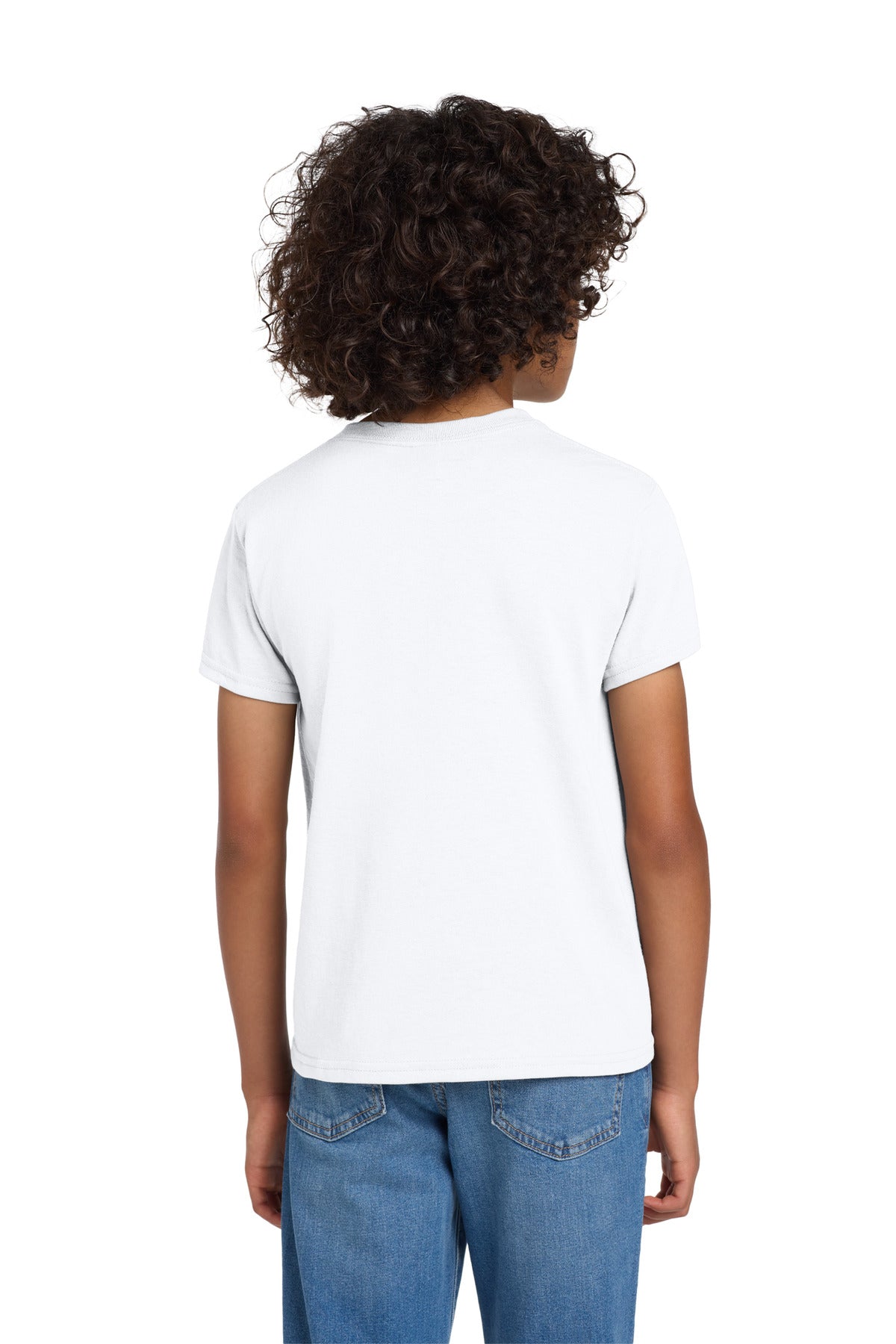 Gildan Youth DryBlend 50 Cotton/50 Poly T-Shirt. 8000B - White - back
