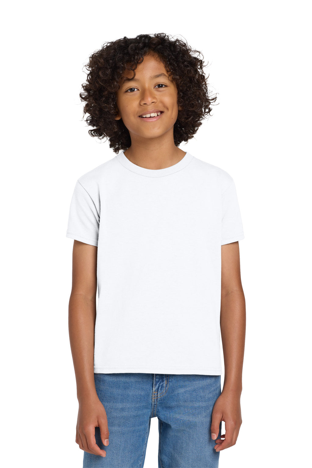 Gildan Youth DryBlend 50 Cotton/50 Poly T-Shirt. 8000B - White - front