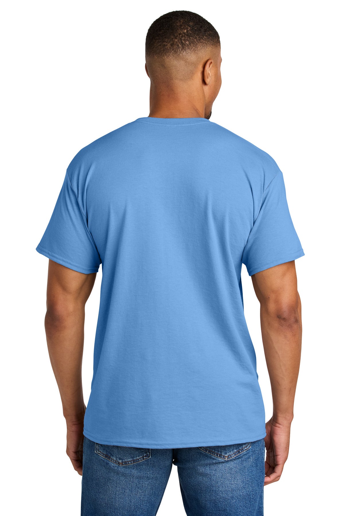 Gildan DryBlend 50 Cotton/50 Poly T-Shirt. 8000 - Carolina Blue - back