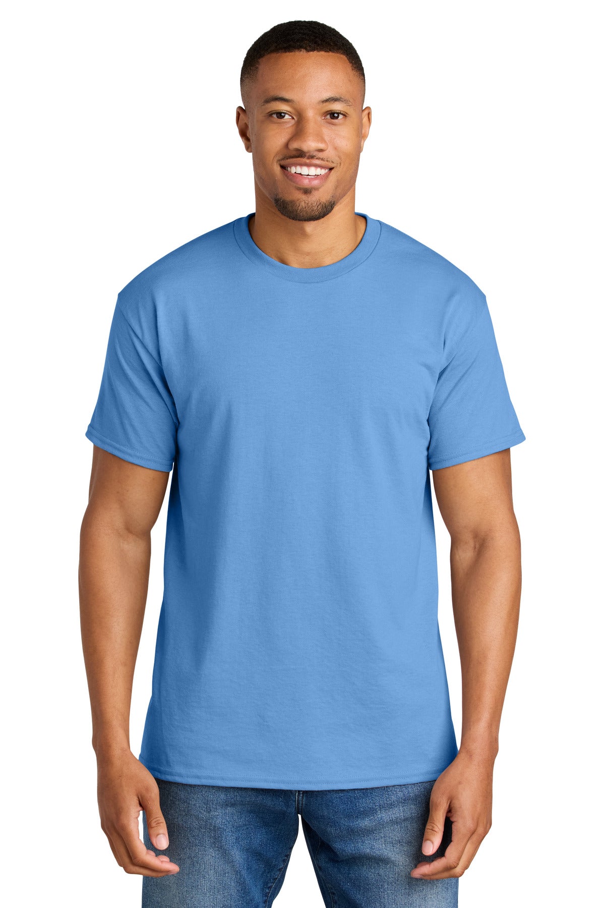Gildan DryBlend 50 Cotton/50 Poly T-Shirt. 8000 - Carolina Blue - front