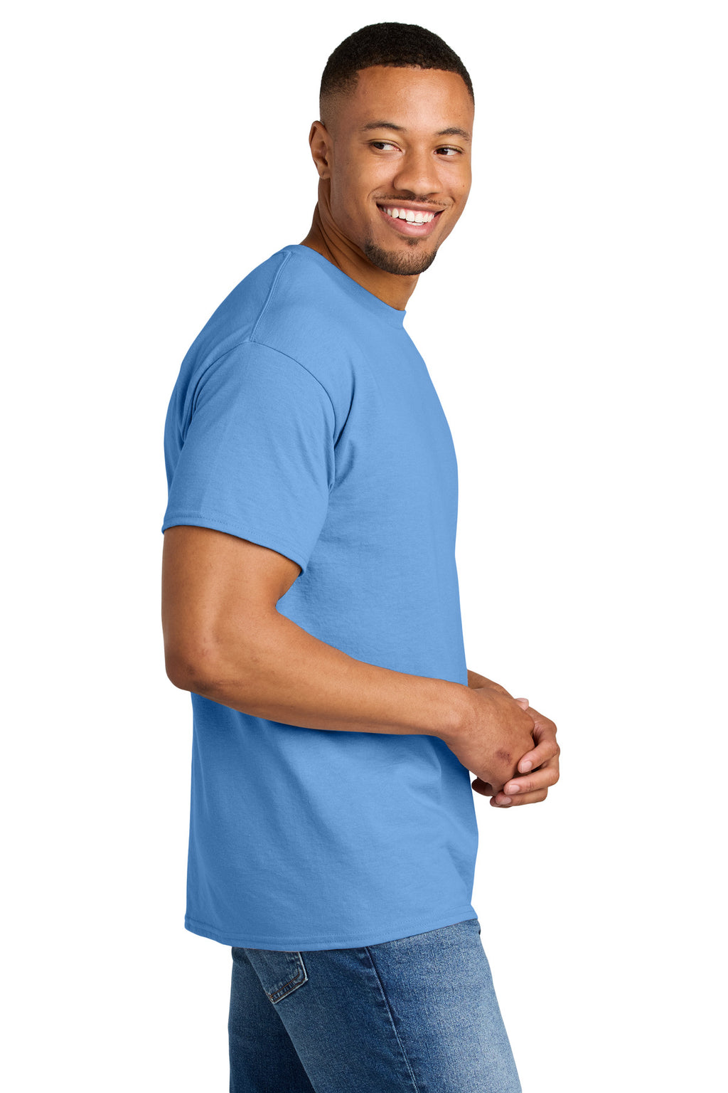 Gildan DryBlend 50 Cotton/50 Poly T-Shirt. 8000 - Carolina Blue - side
