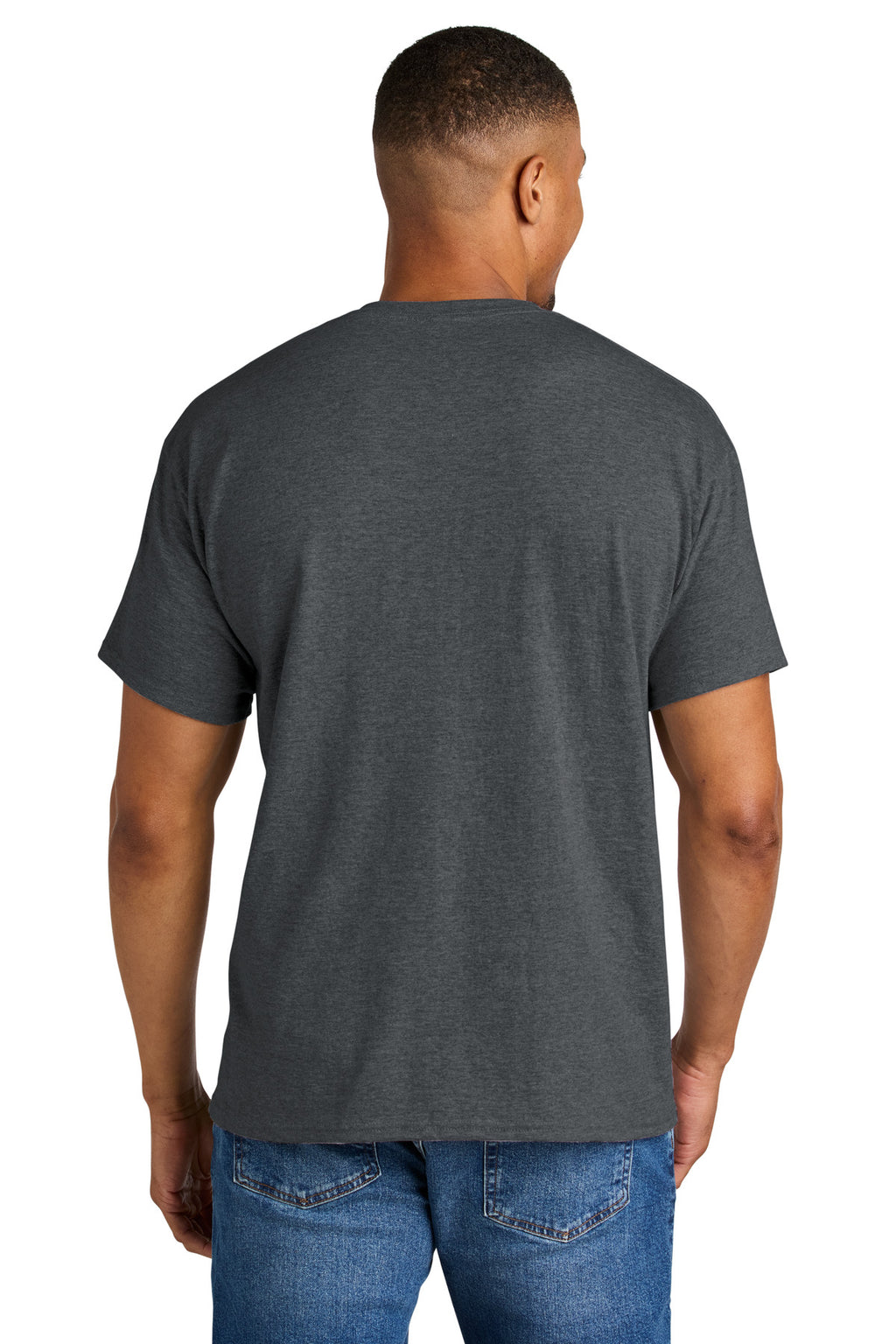 Gildan DryBlend 50 Cotton/50 Poly T-Shirt. 8000 - Dark Heather - back