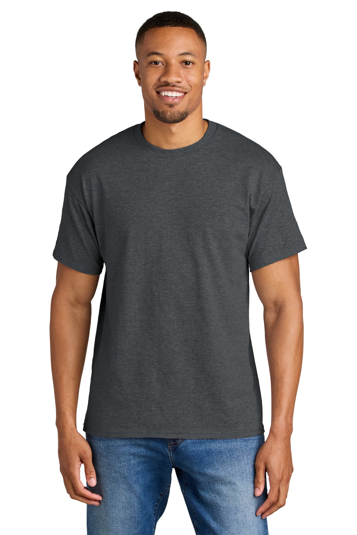 Gildan DryBlend 50 Cotton/50 Poly T-Shirt. 8000 - Dark Heather - front