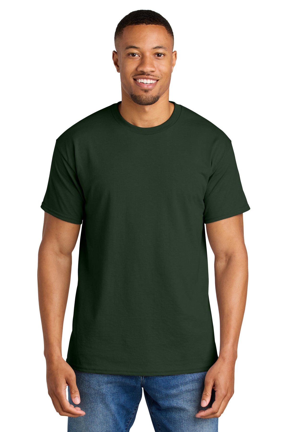 Gildan DryBlend 50 Cotton/50 Poly T-Shirt. 8000 - Forest Green - front