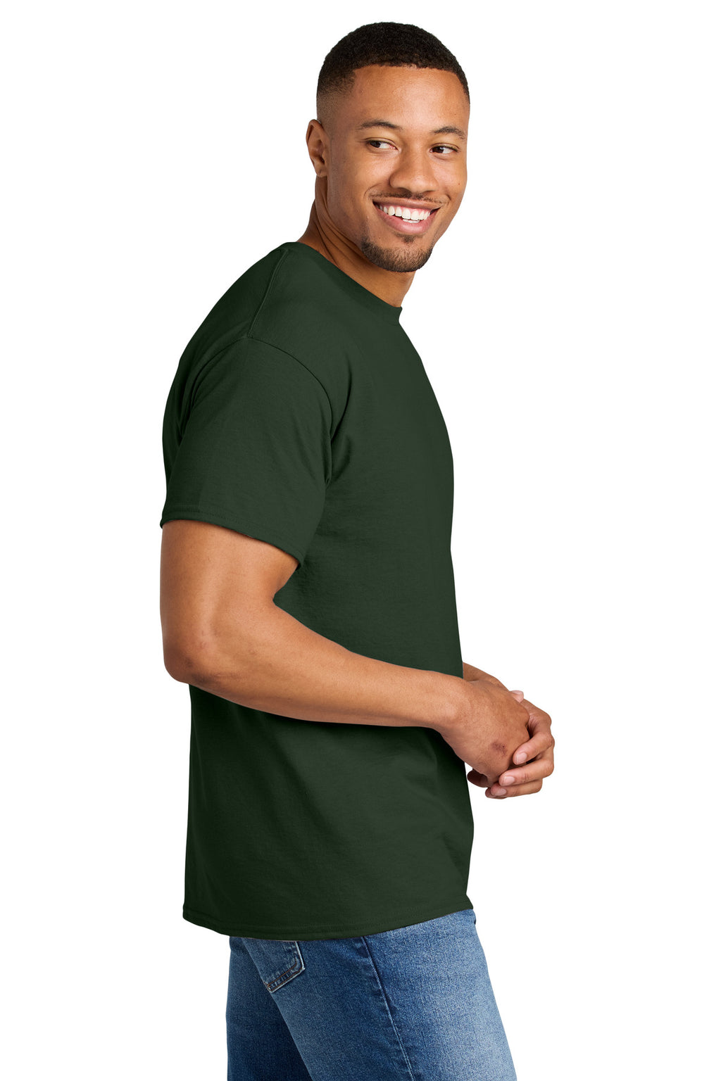 Gildan DryBlend 50 Cotton/50 Poly T-Shirt. 8000 - Forest Green - side