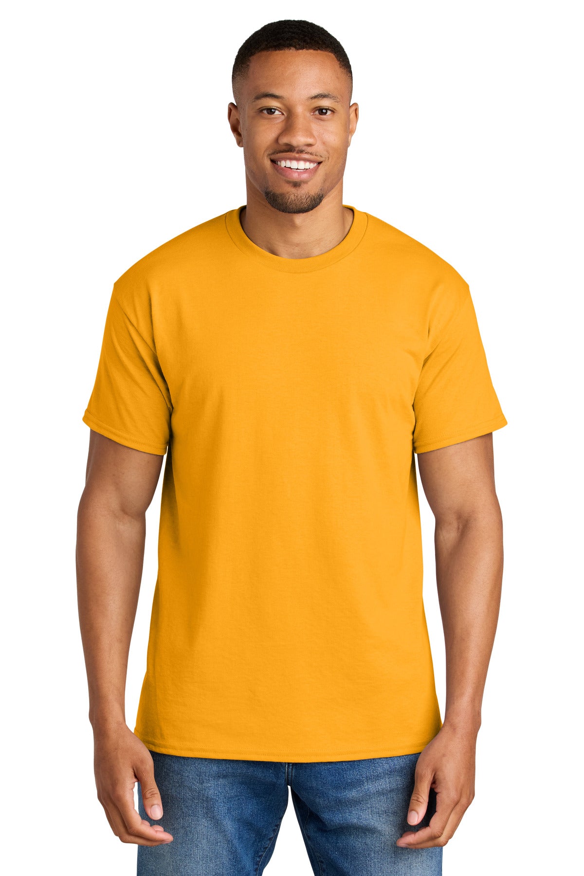 Gildan DryBlend 50 Cotton/50 Poly T-Shirt. 8000 - Gold - front