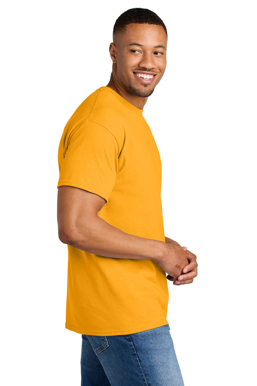 Gildan DryBlend 50 Cotton/50 Poly T-Shirt. 8000 - Gold - side