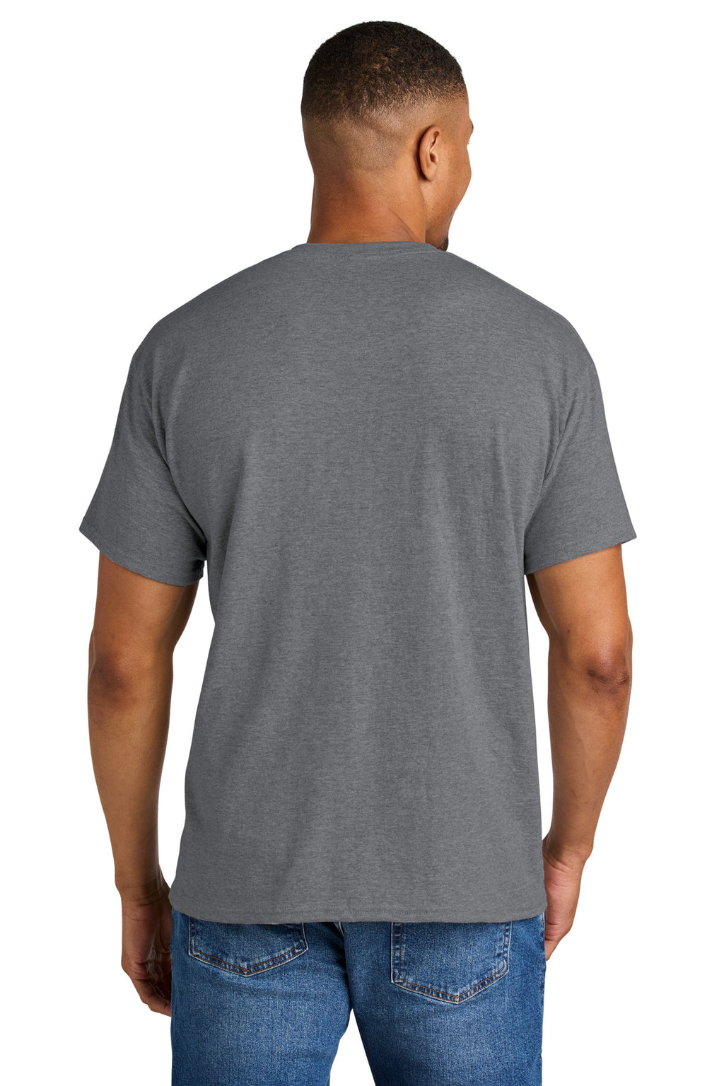 Gildan DryBlend 50 Cotton/50 Poly T-Shirt. 8000 - Graphite Heather - back
