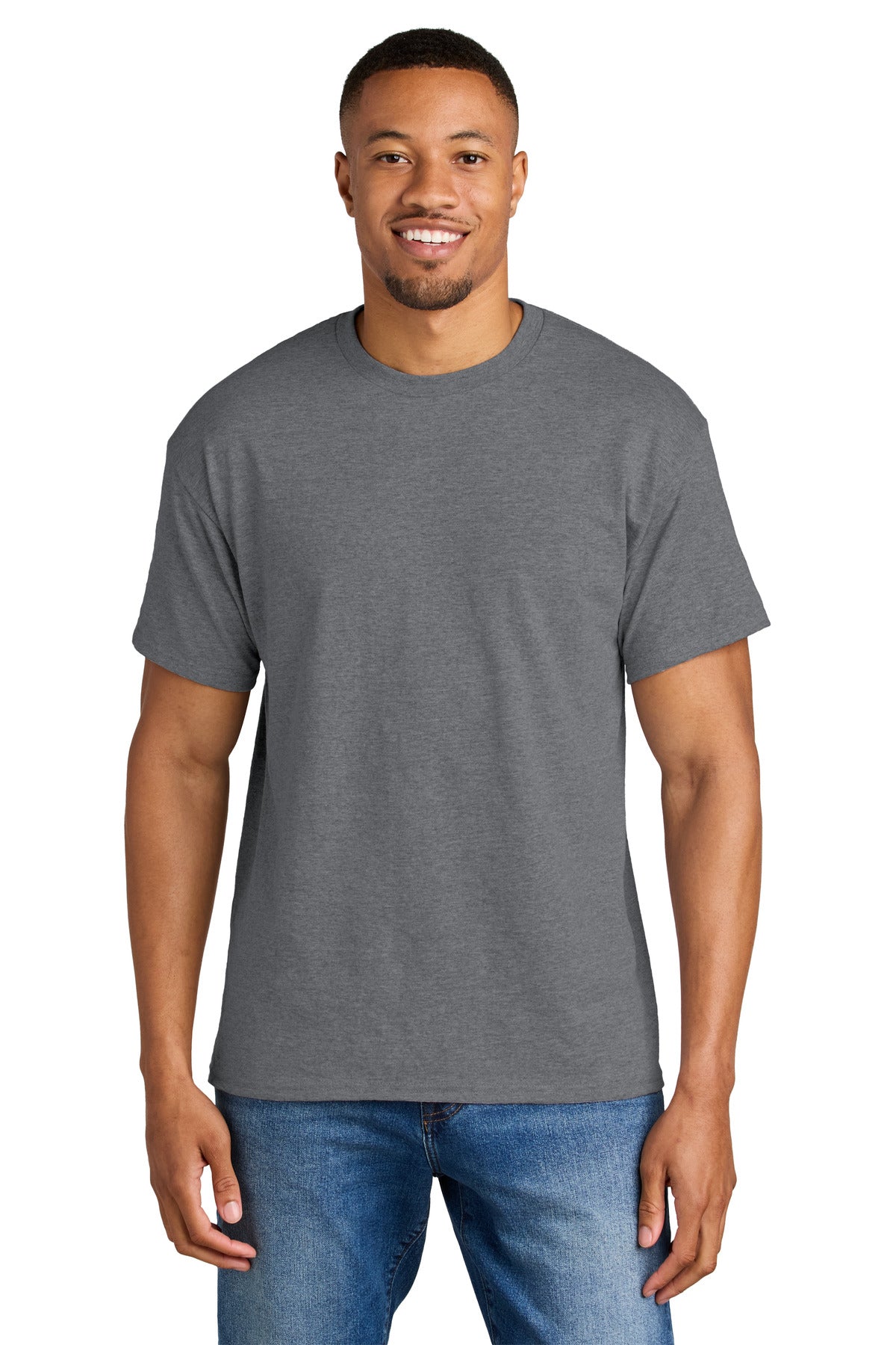 Gildan DryBlend 50 Cotton/50 Poly T-Shirt. 8000 - Graphite Heather - front
