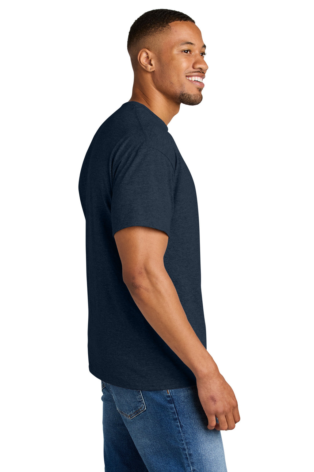 Gildan DryBlend 50 Cotton/50 Poly T-Shirt. 8000 - Heather Dark Navy - side