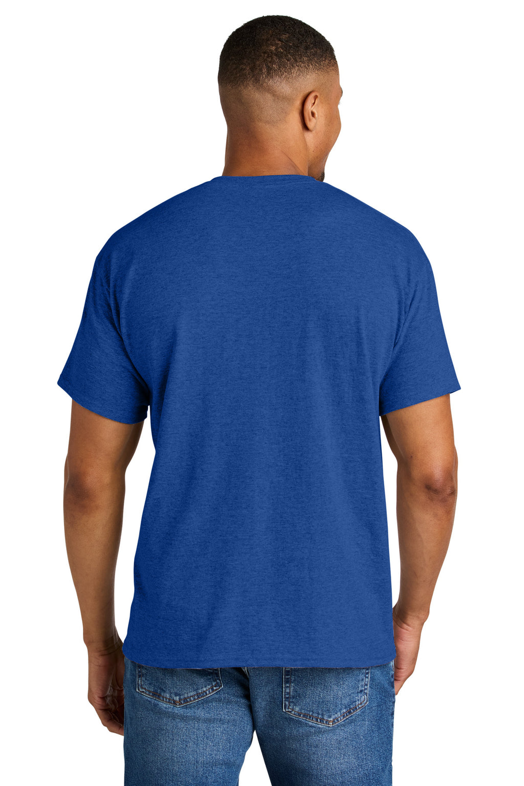Gildan DryBlend 50 Cotton/50 Poly T-Shirt. 8000 - Heather Deep Royal - back