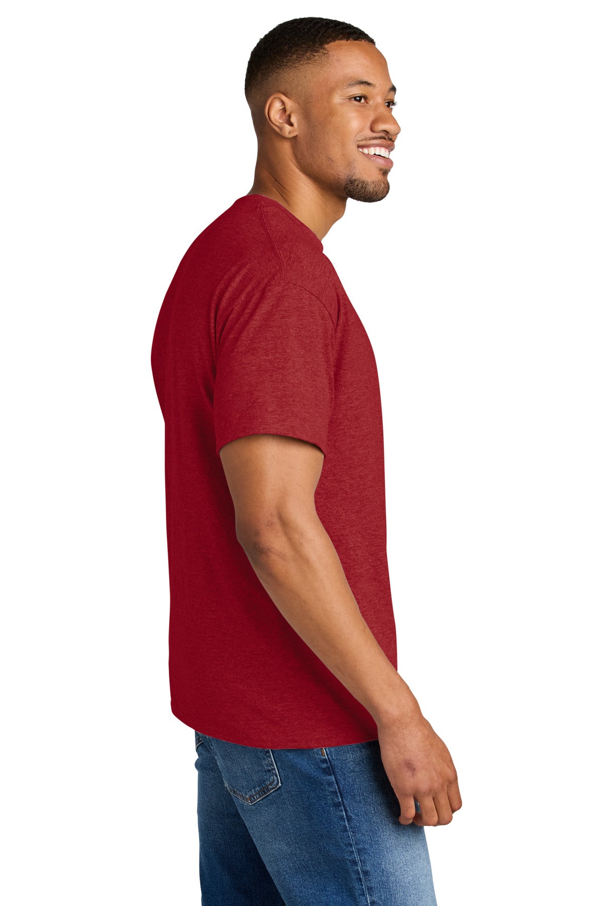 Gildan DryBlend 50 Cotton/50 Poly T-Shirt. 8000 - Heather Scarlet Red - side