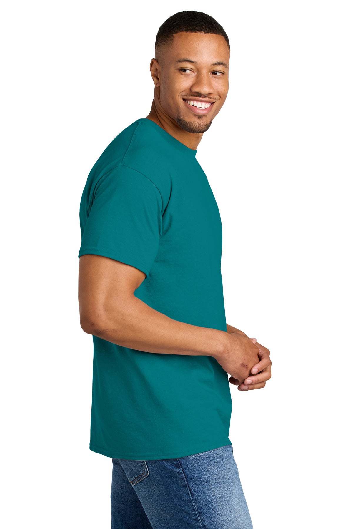 Gildan DryBlend 50 Cotton/50 Poly T-Shirt. 8000 - Jade Dome - side