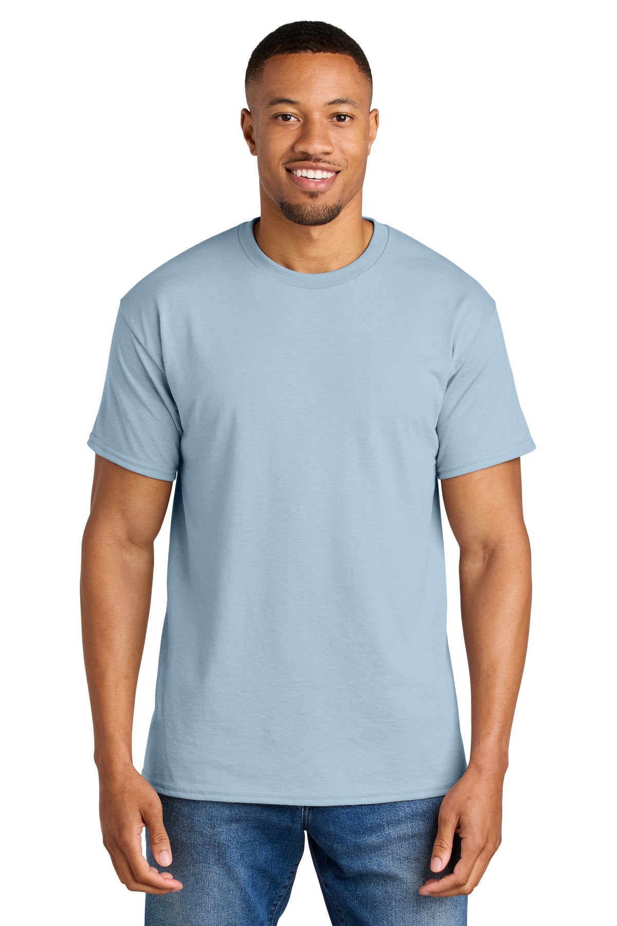 Gildan DryBlend 50 Cotton/50 Poly T-Shirt. 8000 - Light Blue - front