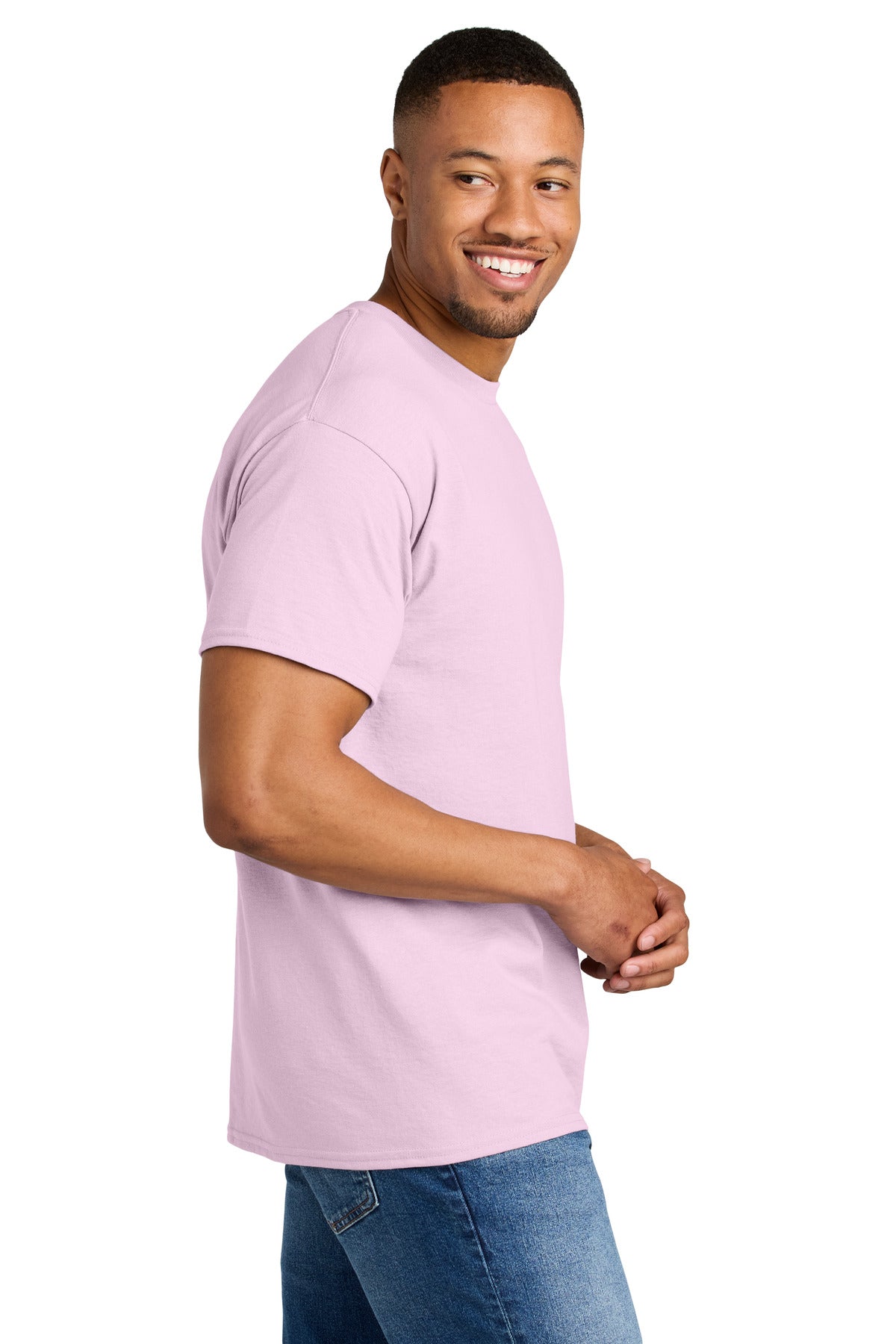 Gildan DryBlend 50 Cotton/50 Poly T-Shirt. 8000 - Light Pink - side