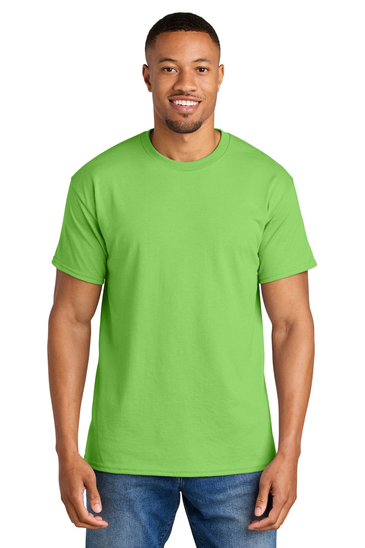 Gildan DryBlend 50 Cotton/50 Poly T-Shirt. 8000 - Lime - front