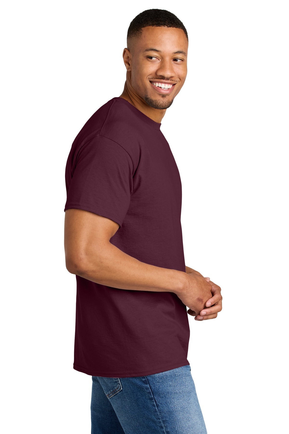 Gildan DryBlend 50 Cotton/50 Poly T-Shirt. 8000 - Maroon - side