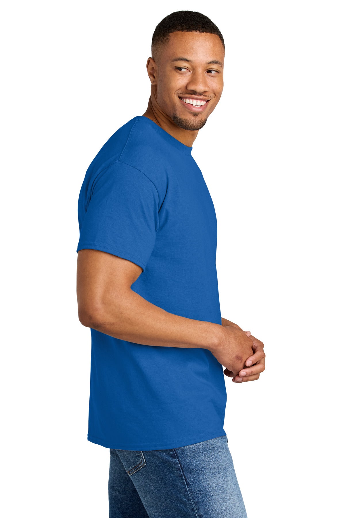 Gildan DryBlend 50 Cotton/50 Poly T-Shirt. 8000 - Royal - side
