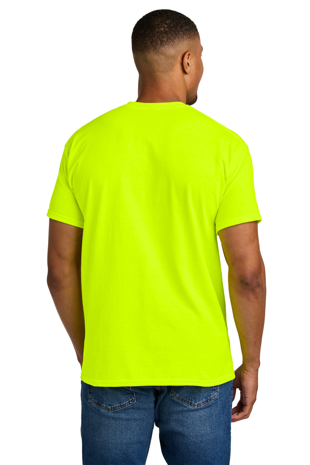Gildan DryBlend 50 Cotton/50 Poly T-Shirt. 8000 - Safety Green - back