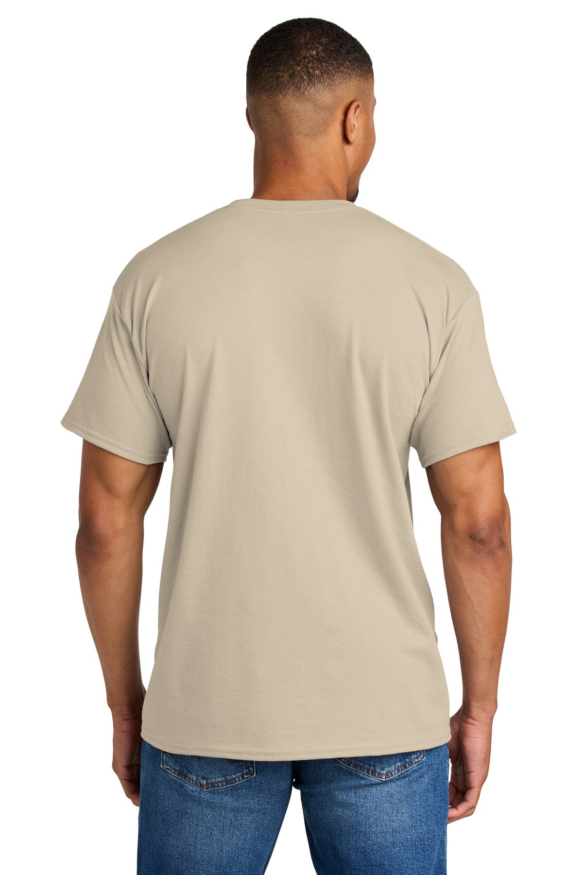 Gildan DryBlend 50 Cotton/50 Poly T-Shirt. 8000 - Sand - back