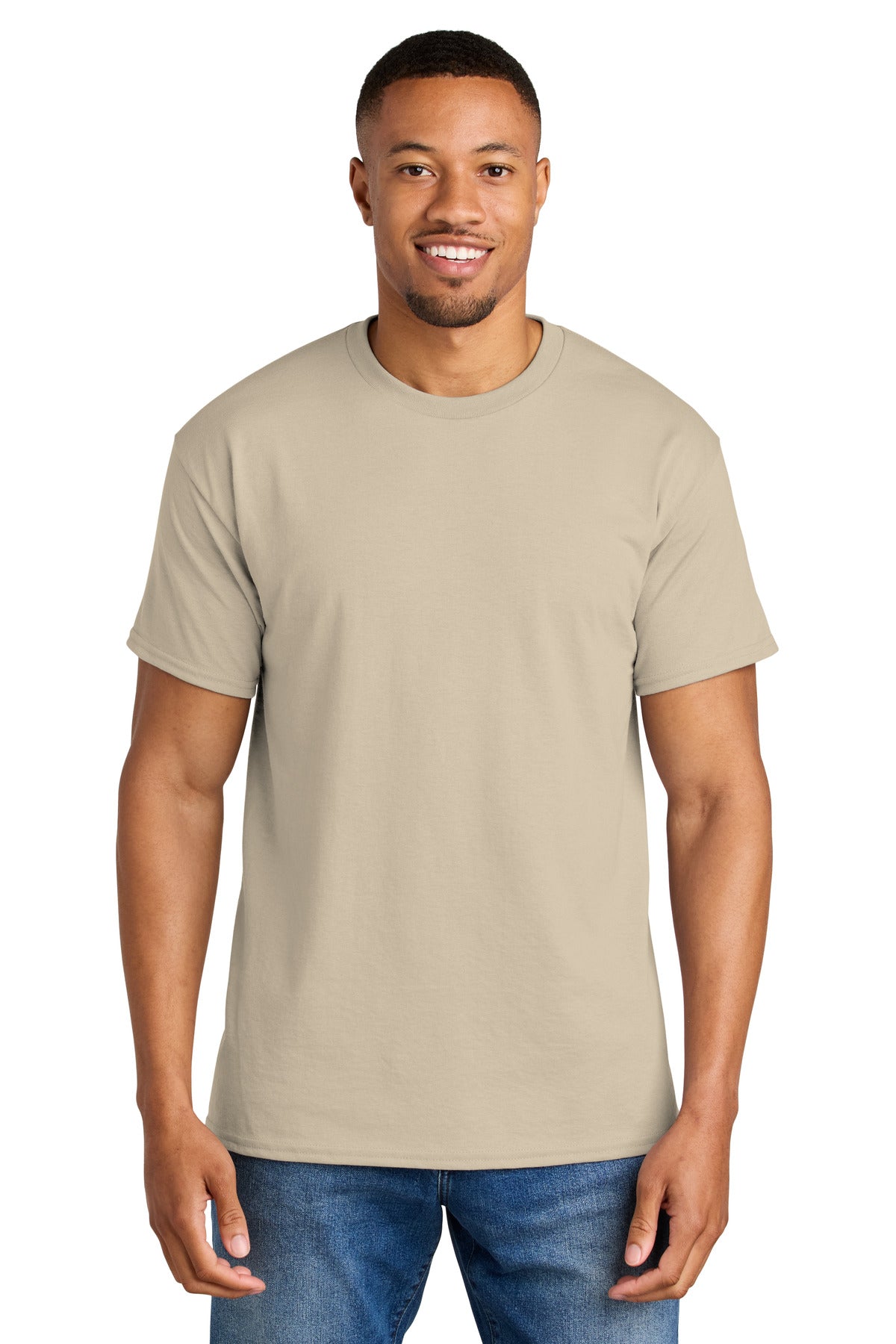 Gildan DryBlend 50 Cotton/50 Poly T-Shirt. 8000 - Sand - front