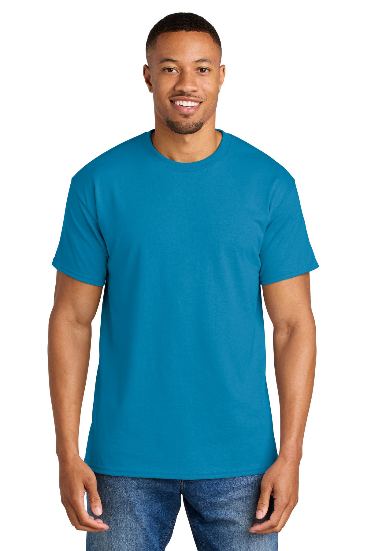 Gildan DryBlend 50 Cotton/50 Poly T-Shirt. 8000 - Sapphire - front